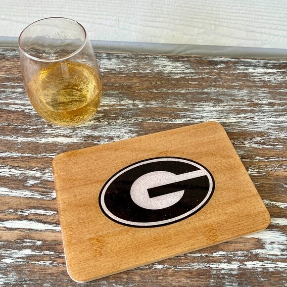 2pc Georgia Bulldogs Cutting Board Resin Wood Charcuterie Cheese Gift UGA - Picture 5 of 6
